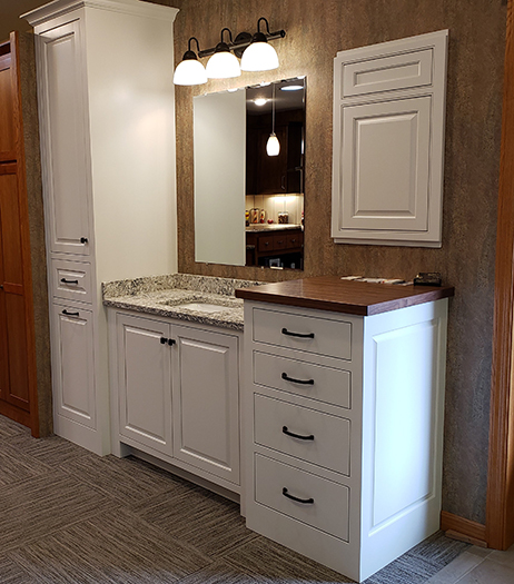 white bath vanity with large drawer pulls forest lake mn
