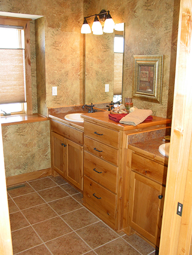 pine wood double sink bath cabinets forest lake mn